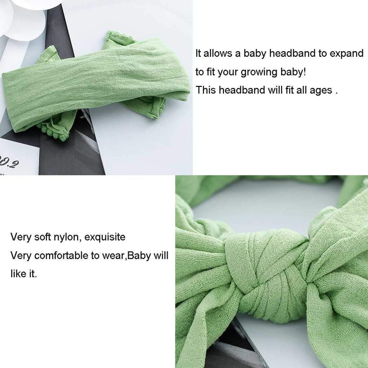Baby Hair Bow Headband Infant Toddler Bow Stretchy Knot Nylon Baby Headbands Baby Accessories (Yellow)