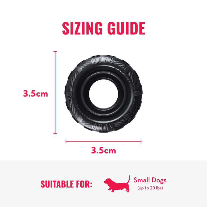 Extreme Tires - 's Most Durable Natural Rubber Chew & Fetch Toy - Treat Dispenser Dog Tire Toy - Pet Supplies for Outdoor & Indoor Play - For Small Dogs