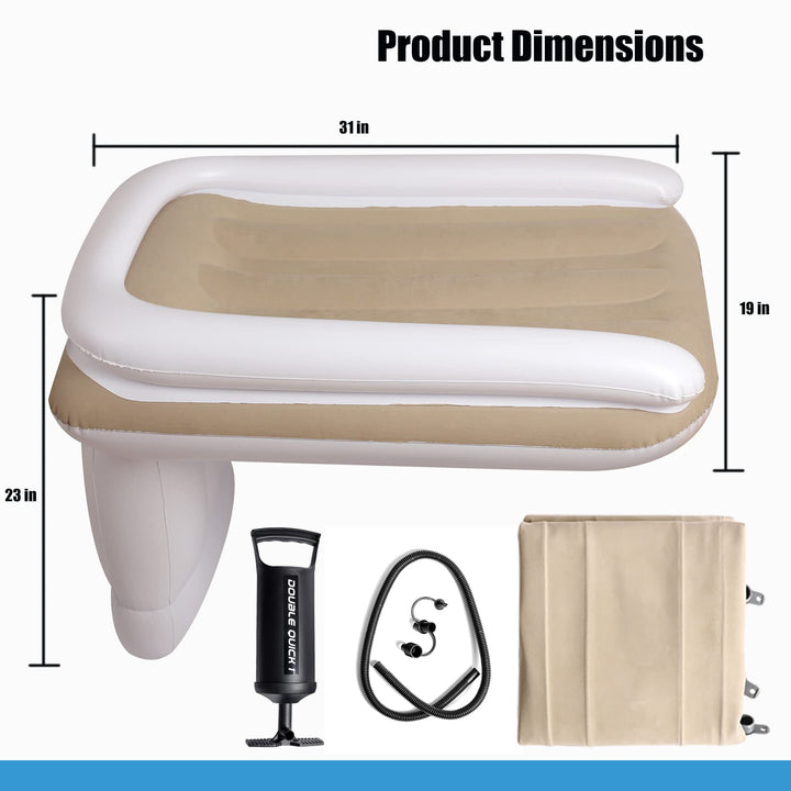 Inflatable Airplane Baby Travel Bed for Kids, Blanket, Hand Pump, Seat Belt and Carry Bag Included
