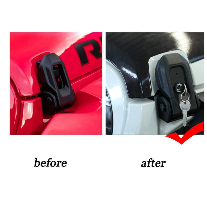 Hood Latches for 2024 2023 2022 2021 2020 2019 2018 Jeep Wrangler JL Jeep Gladiator JT Anti-Theft Hood Lock Catch Latches Accessories 2Door 4Door 2pcs
