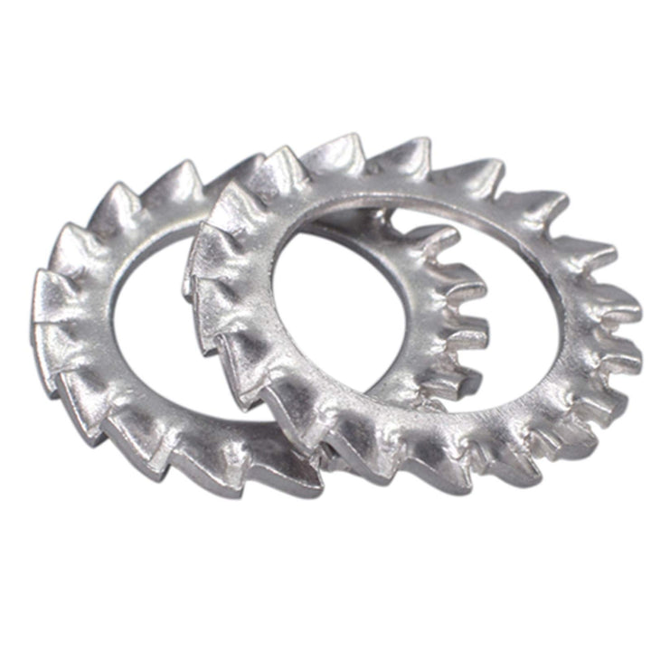 M4 304 Stainless Steel External Tooth Star Lock Washers Silver Tone(100Pcs)