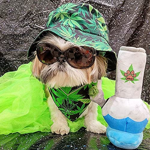 Puppy Chiefer 3000 - Funny Dog Toys - Plush Squeaky Weed for Medium, Small and Large - Cute Dog Gifts for Dog Birthday - Cool Stuffed Dog Toys