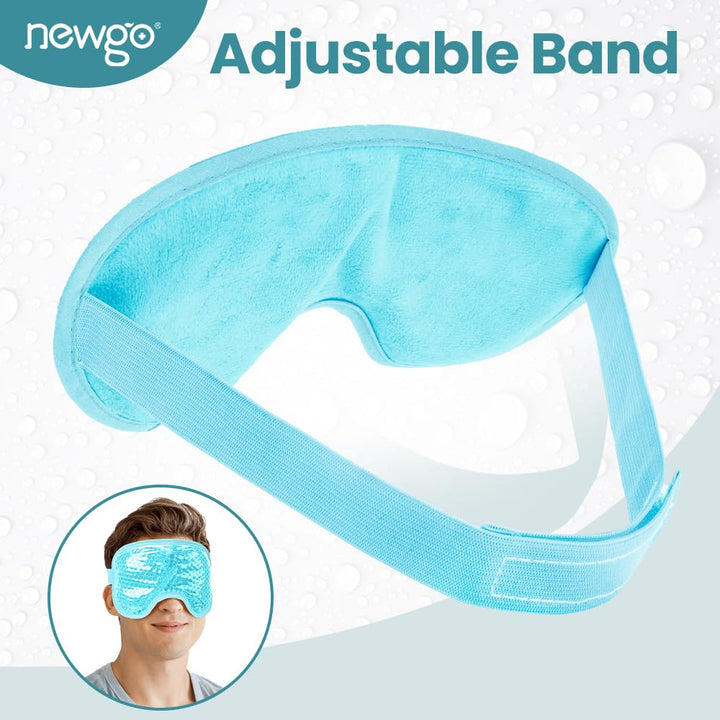Cooling Eye Mask Cold Gel Eye Mask for Eye Puffiness, Tired Eyes, Migraines, Stress, Itchy Eyes, Eye Lid Surgery, Eye Relief Mask for Sleeping, Skin Care, Eye Spa - Blue