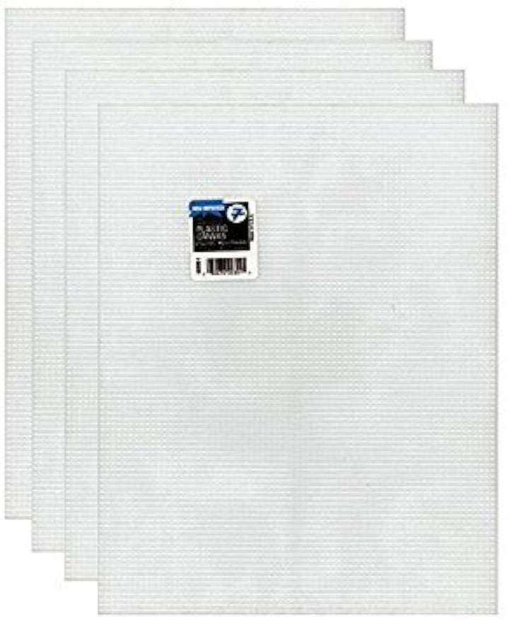 4-Pack of Mesh Plastic Canvas - Clear - 10.5 x 13.5