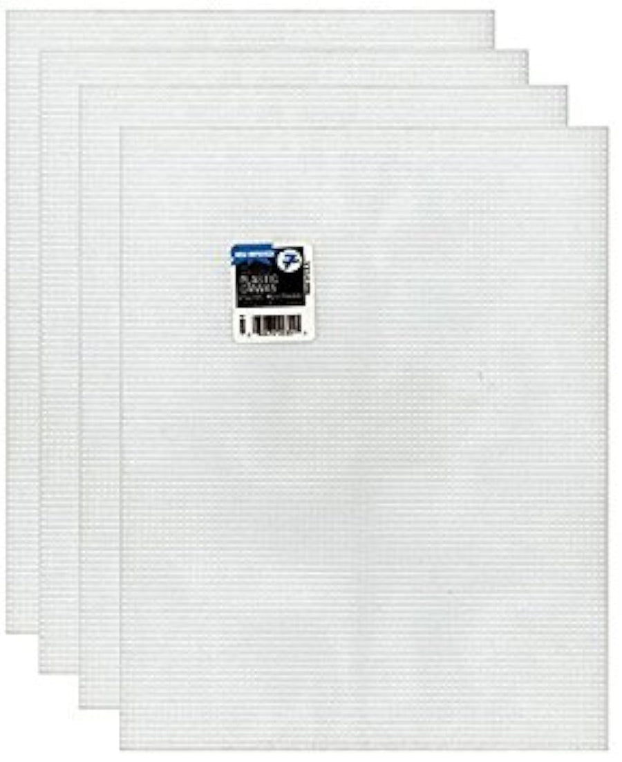 4-Pack of Mesh Plastic Canvas - Clear - 10.5 x 13.5