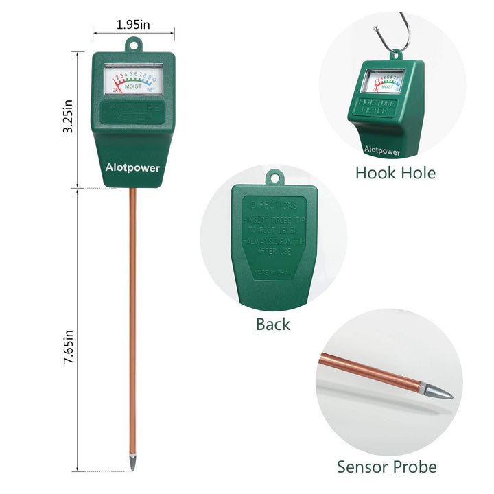 Soil Moisture Sensor Meter,Hygrometer Moisture Sensor for Garden, Farm, Lawn Plants Indoor & Outdoor(No Battery Needed)