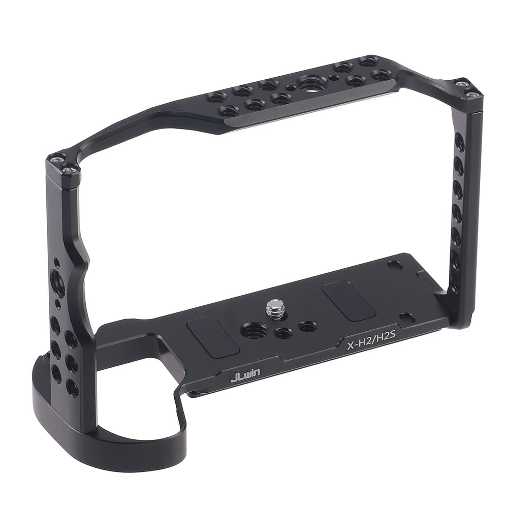 Camera Cage Video Filmmaking Stabilizer Rig Aluminium Alloy Extension Frame with Cold Shoe and 1/4 3/8 Screw Mouting for Fujifilm X-H2/X-H2S Camera