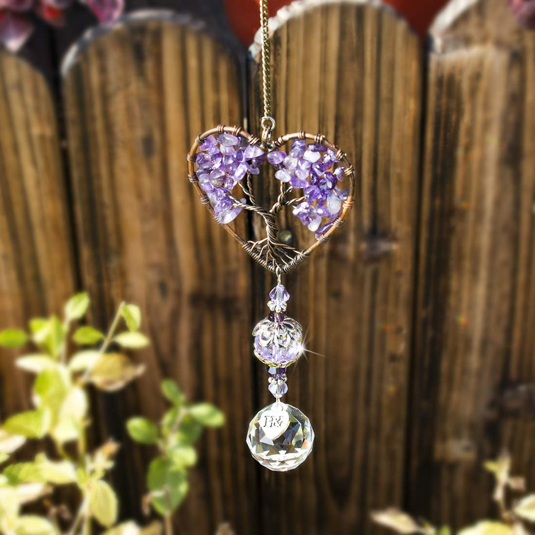 H&D HYALINE & DORA Sun Catcher Crystal Tree of Life Rainbow Maker Drops Hang for Window, Home Decor, Car Charms