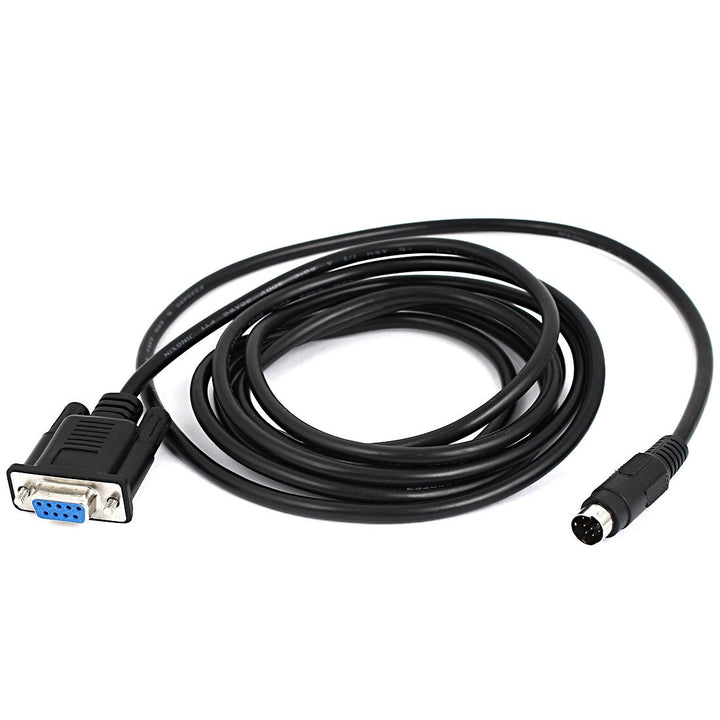 DB9 9 Pin Female to Mini Din 8 Pin Male Converter PLC Cable Cord 2.4M 8Ft