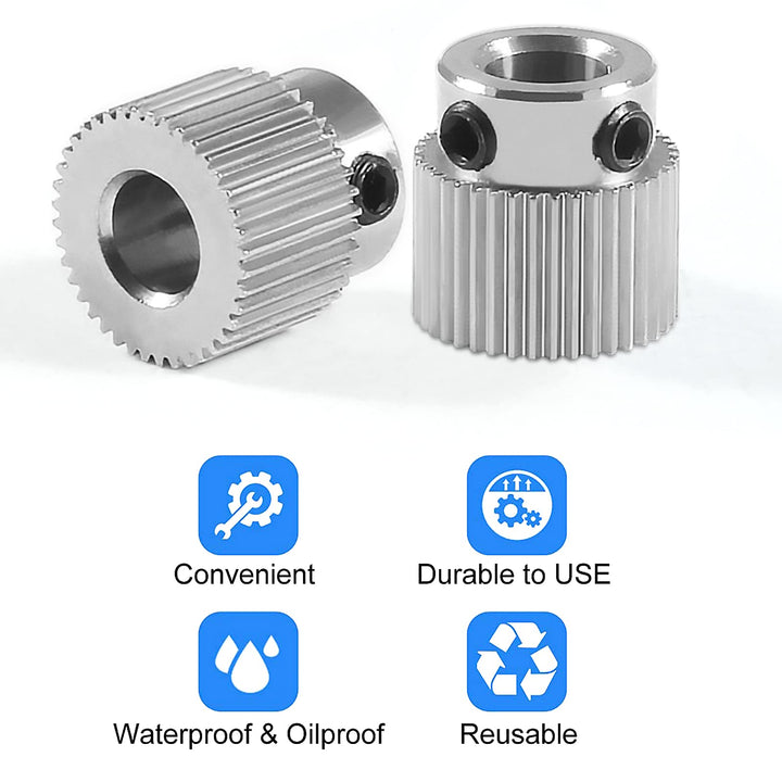 15Pcs Extruder Wheel Gear 3D Printer Parts 36 Teeth Gear Stainless Steel Extruder Gear Compatible for CR-10, CR-10S, S4, S5, Ender 3, Ender 3 Pro