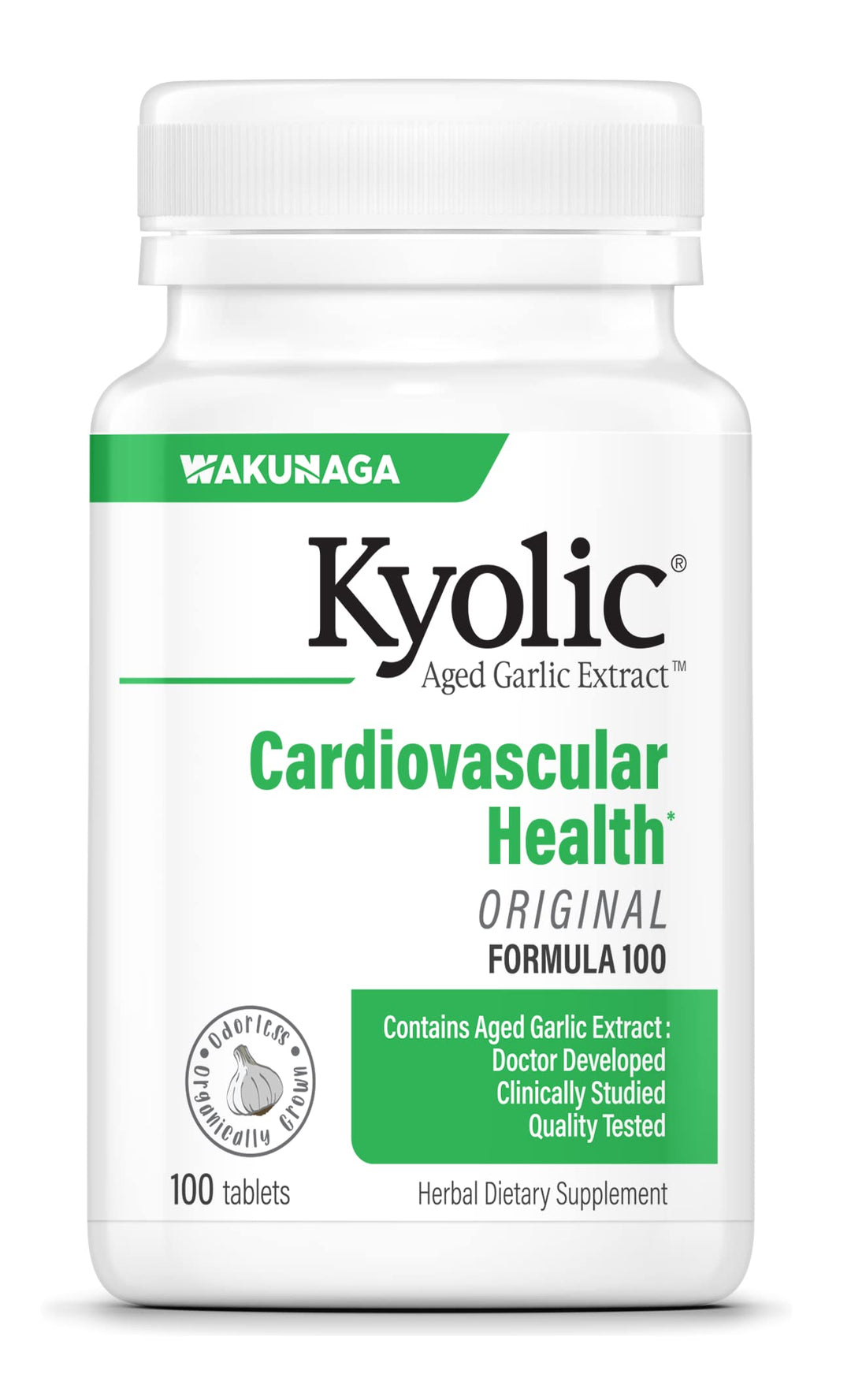 Aged Garlic Extract Formula 100, Original Cardiovascular, 100 Tablets (Packaging May Vary)