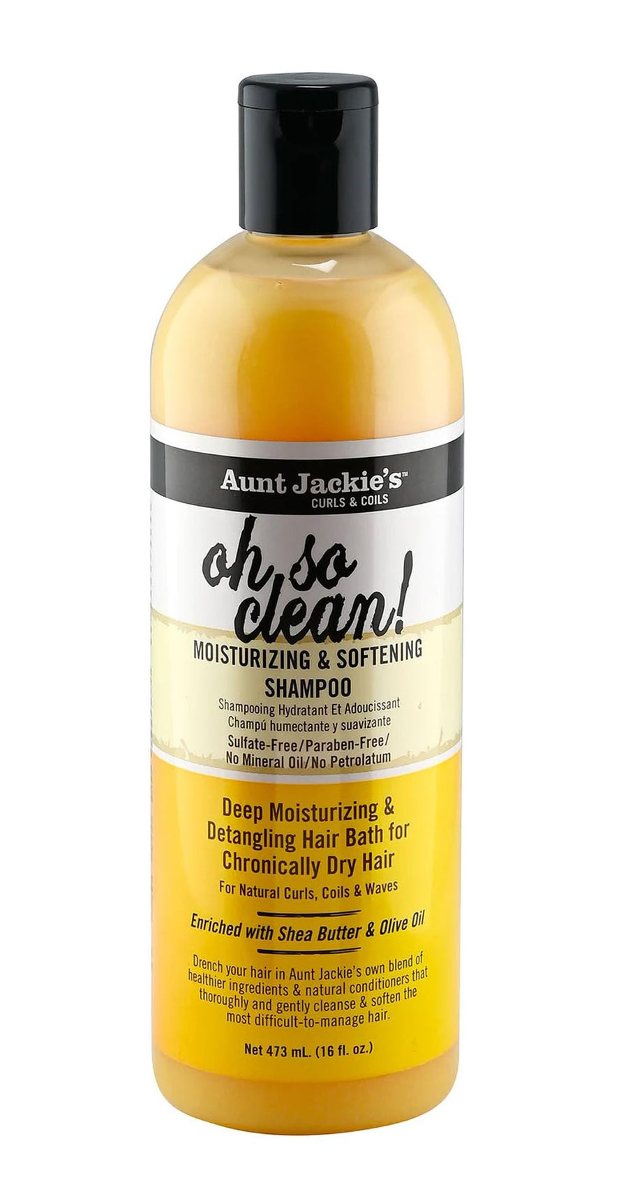 Curls and Coils Oh So Clean Deep Moisturizing and Softening Hair Shampoo for Natural Curls, Coils and Waves, Enriched shea Butter, 12 oz