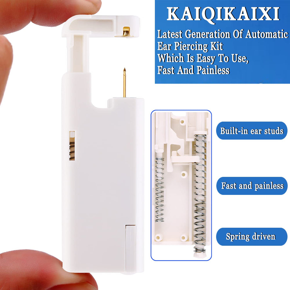2PCS Ear Nail Gun Disposable Aseptic Household Ear Piercing Gun Portable Ear Piercing Gun Group Ear Piercing Tools 3MM Gold