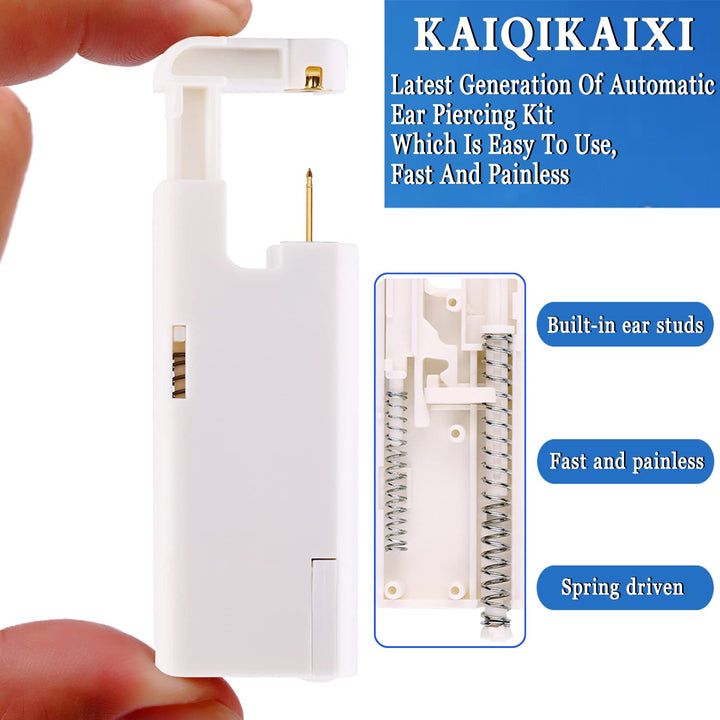 2PCS Ear Nail Gun Disposable Aseptic Household Ear Piercing Gun Portable Ear Piercing Gun Group Ear Piercing Tools 3MM Gold