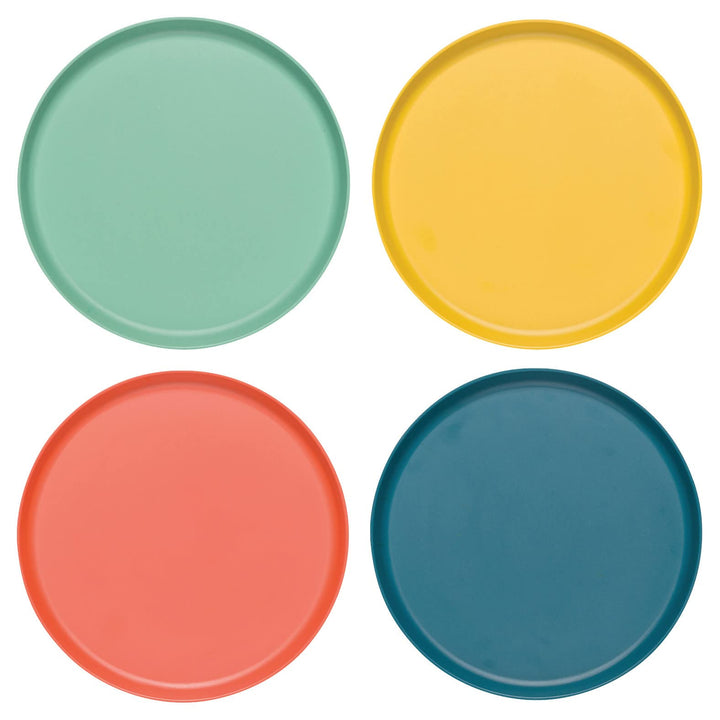 Ecologie Dinner Plates, Set of Four, Fiesta Colors, DIA 10 x H 1 inches