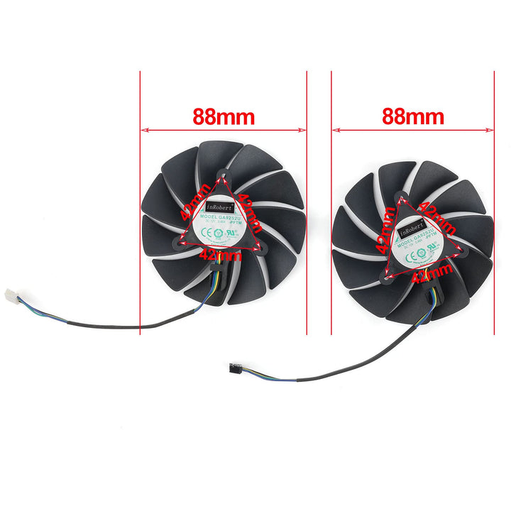 88mm GA92S2U RTX3060 GPU-Fan-Replacement for Zotac-Gaming-RTX-3060-Ti-TWin-Edge-Graphics-Card-Cooling-Fan (Fan-AB)