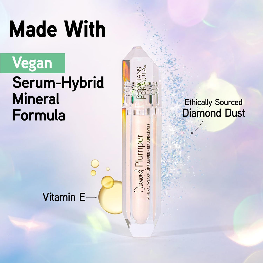 Mineral Wear Diamond Lip Plumper Gloss, Dermatologist Tested, Diamond Marquise