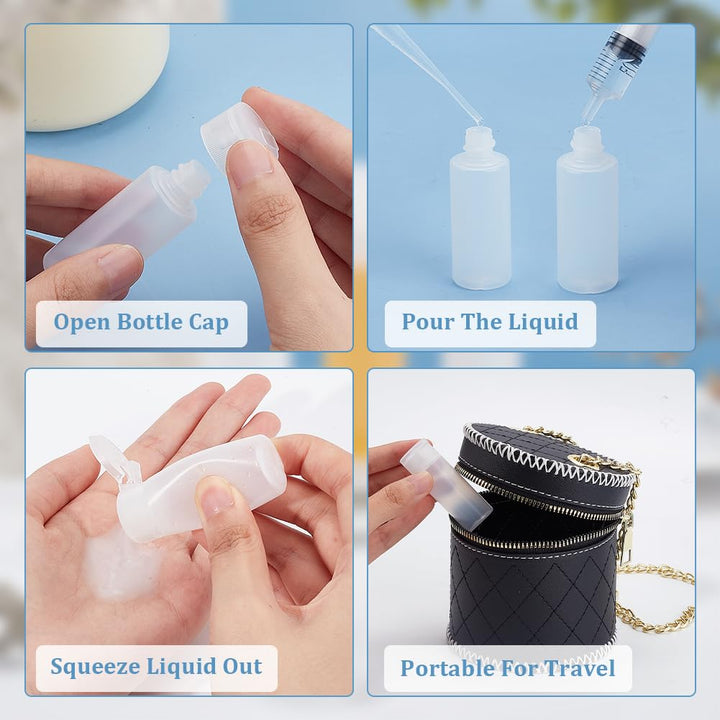 10 Pack 12ml Small Plastic Flip Cap Sample Bottle Empty Refillable Travel Bottles for Makeup Cosmetic Toiletries Product