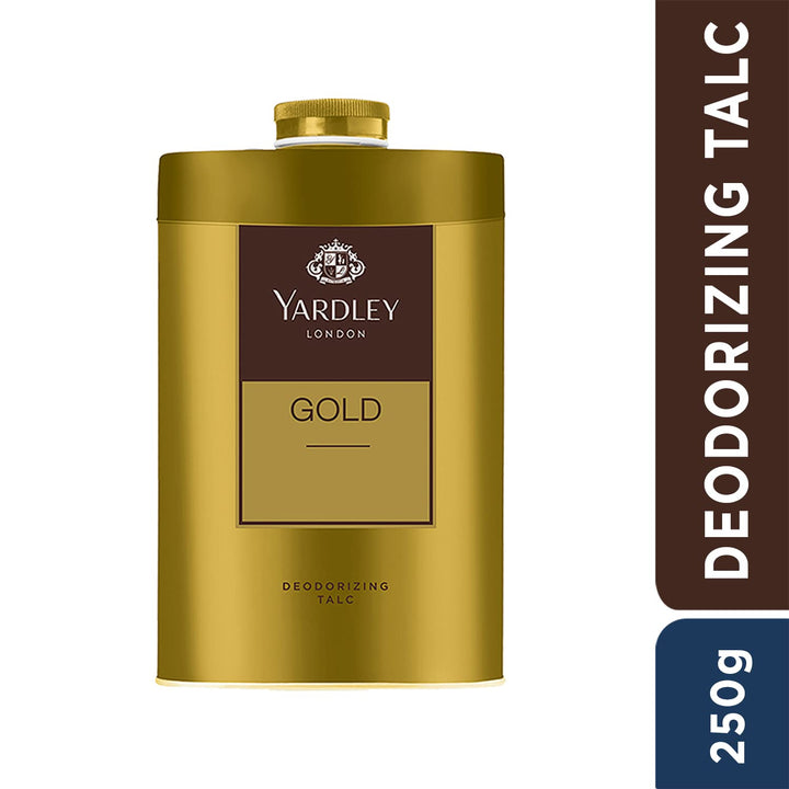 London Gold Deodorizing Talc| Fresh Woody Scent| Masculine Fragrance| Body Talc for Men| 250g
