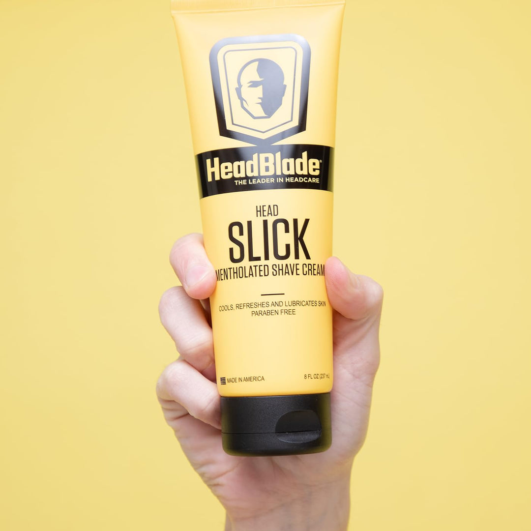 HeadBlade HeadSlick Shave Cream, Mentholated, 8 fl oz (237 ml) (Pack of 3)