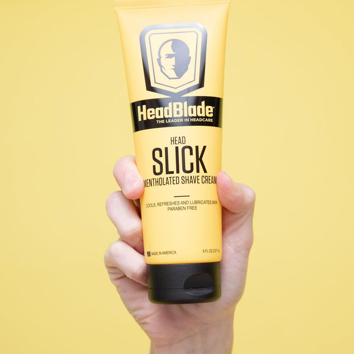 HeadBlade HeadSlick Shave Cream, Mentholated, 8 fl oz (237 ml) (Pack of 3)