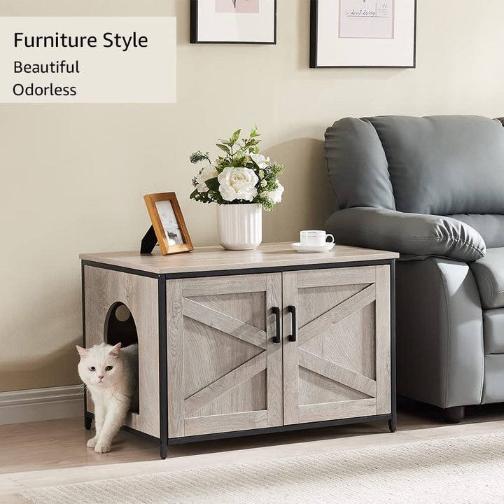 Top Opening Cat Litter Box Enclosure, Flip Top XL Extra Large Cat Box Furniture, Friendly to Elderly People, High Jumbo Automatic Litter Box Cover Hidden for Large Cat