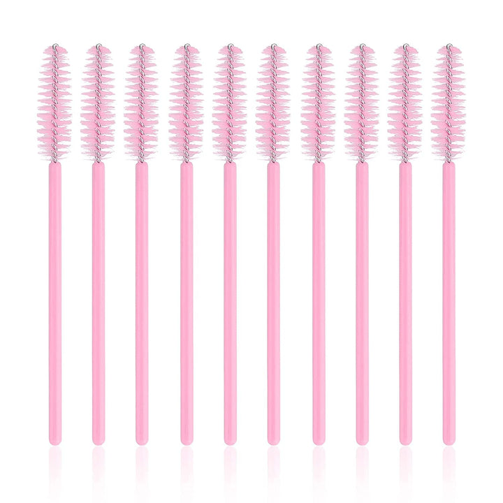 300PCS Disposable Light Pink Eyelash Brushes Mascara Wands Makeup Brush Kit Cosmetic Applicators (50Pcs X 6 Pack)