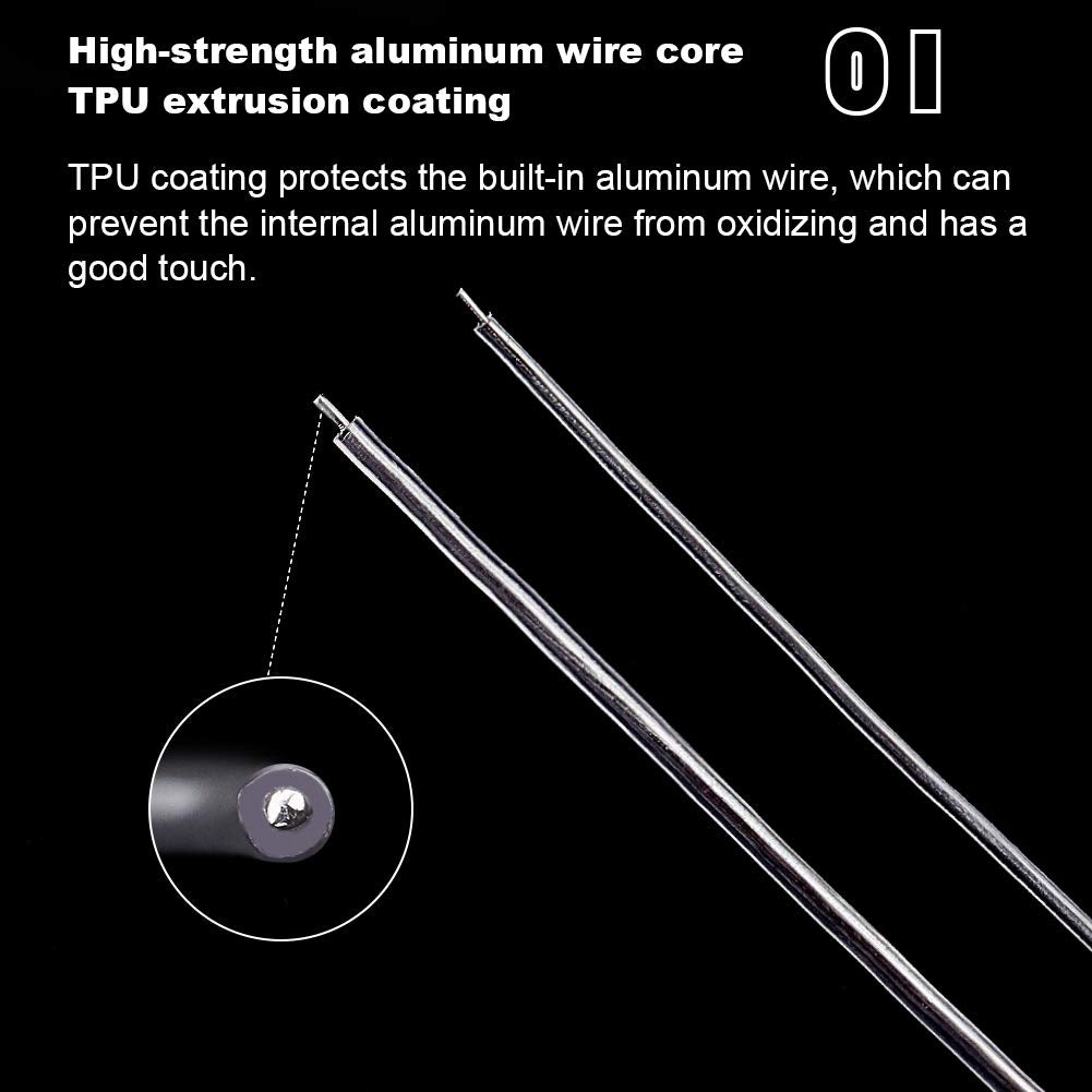 12 Gauge Transparent PVC Plastic Covered Aluminum Wire 100FT Bendable Aluminum Craft Wire for Hair Bows, Shaping Hat Brim, and Other Crafts Project (2mm in Total Thickness)