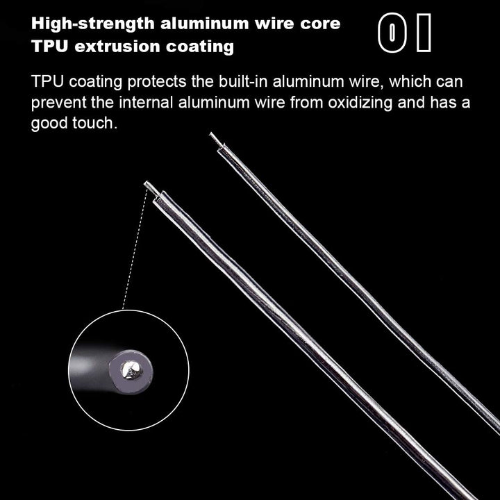 12 Gauge Transparent PVC Plastic Covered Aluminum Wire 100FT Bendable Aluminum Craft Wire for Hair Bows, Shaping Hat Brim, and Other Crafts Project (2mm in Total Thickness)
