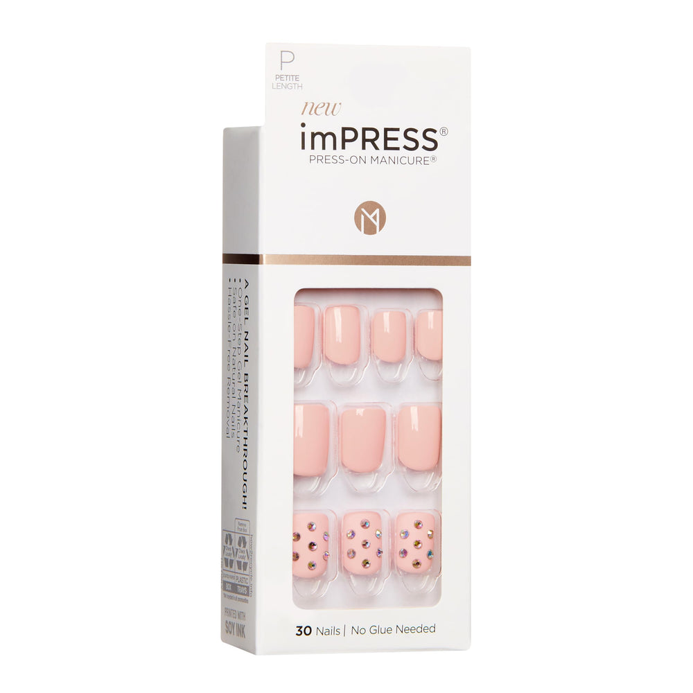 KISS Color Press-on Manicure - Pink with crystals