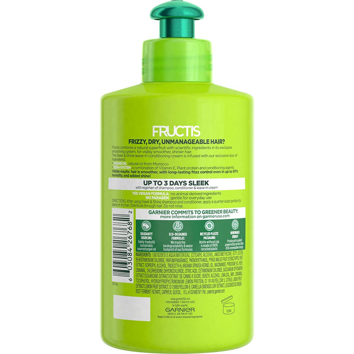 Fructis Sleek & Shine Intensely Smooth Leave-In Conditioning Cream 10.2 oz (Pack of 3)