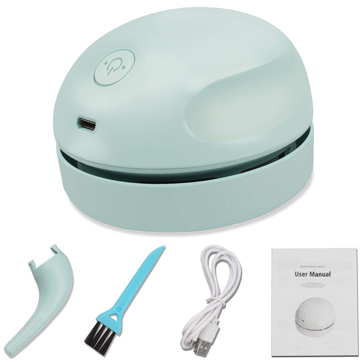 Desktop Vacuum Cleaner USB Charging with Vacuum Nozzle Cleaning Brush, Detachable Design & Portable Mini Table Dust Vaccum Cleaner Crumbs, Piano, Computer, Car Etc