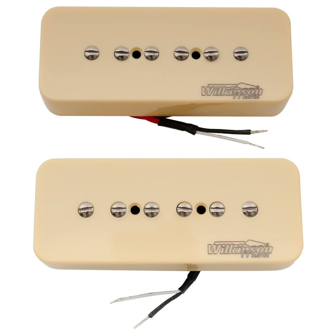 Wilkinson M Series Alnico 5 P90 Soapbar Pickups Neck and Bridge Set for Les Paul/SG Electric Guitar, Cream