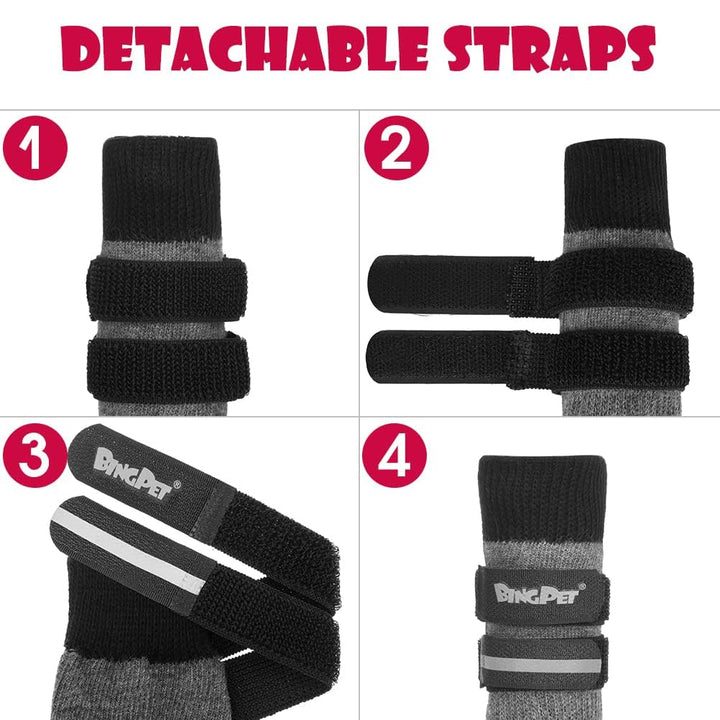 Dog Socks for Hardwood Floors,Outdoor Anti Slip Waterproof Paw Protector,Dog Boots for Hot Pavement for All Season,Dog Grip Socks Prevent Licking for Small Medium Large Old Dogs