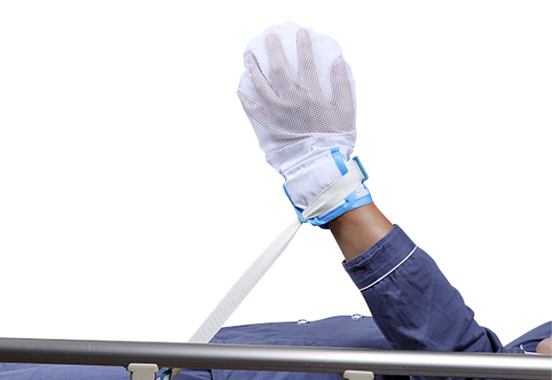 Medical Hand Restraints Safety Mitts Glove for Dementia Elderly and Patients, Fingers Separated Design with Breathable Mesh and Thick Sponge