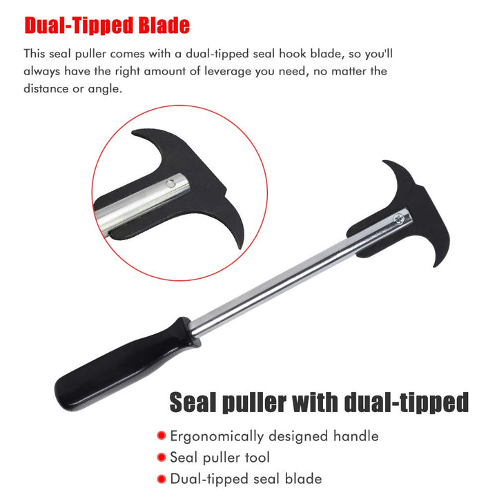 Professional Seal Puller Tool with Dual Hook Tips Remove Oil and Grease Seals for Cars, SUVs and Light Trucks