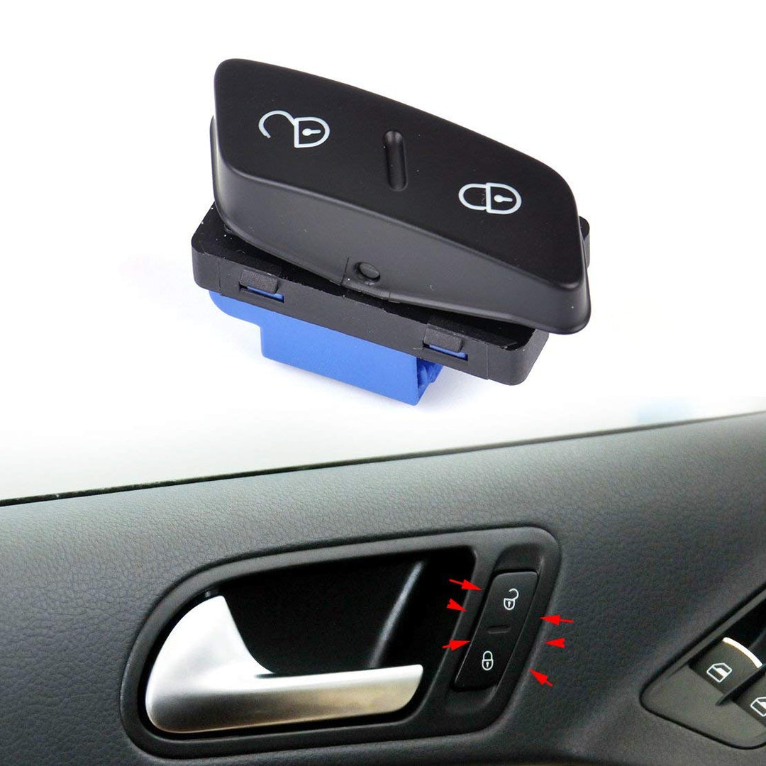 Driver Side Central Door Lock Switch Button for Golf (GTI) MK5 2004-2009 / Jetta MK5 2006-2010 / Rabbit 2006-2009 / Tiguan 2008-2014 / Passat CC 2009-2014 / Sharan 2011-2014 / Seat 2011-2014