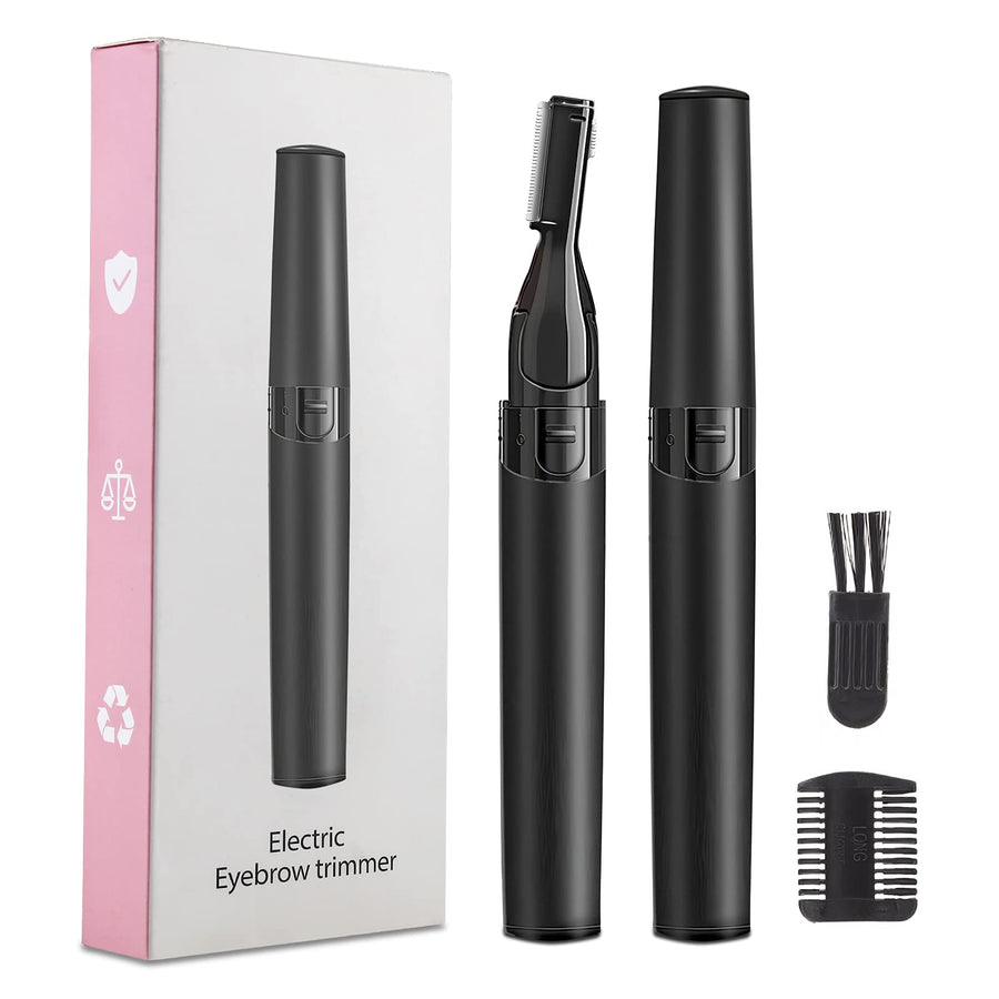 Unisex Eyebrow Trimmer for Women - Battery Operated, Small Electric Razor for Facial Hair Removal, Upper Lip, Peach Fuzz, Mustache, Legs