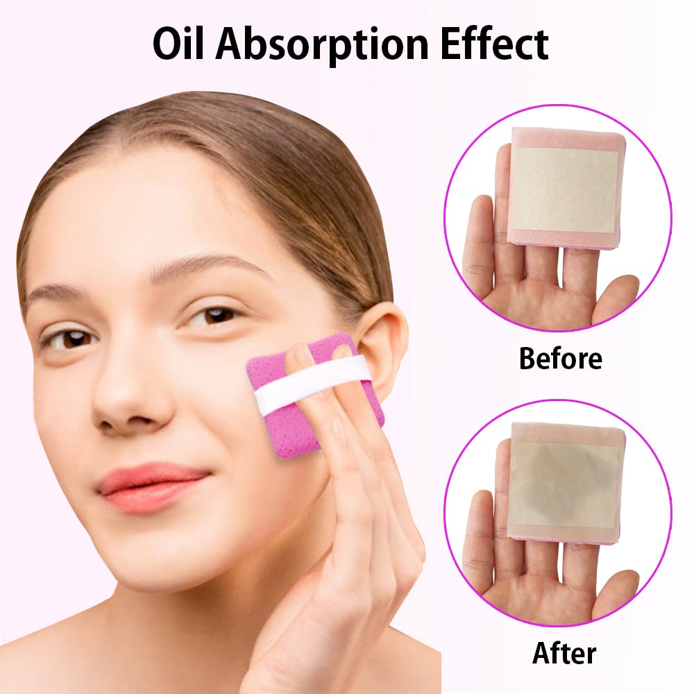 Oil Absorbing Sheets for Face – 50pcs Oil Blotting Sheets Anti-Shine Oil Absorbing Paper – Compact and Lightweight Case with Mirror 2.44 x 2.48 (Compact Case + 50pcs Oil Sheets)