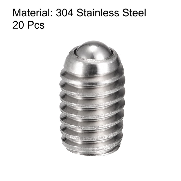 Ball Point Set Screws, M4 x 6mm 304 Stainless Steel Metric Spring Hex Socket Screw 20pcs