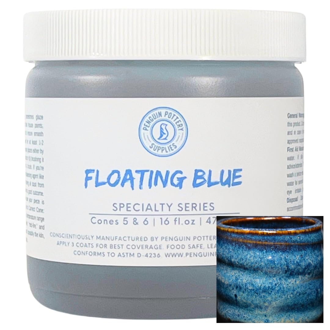 - Specialty Series - Floating Blue - Mid Fire Glaze, High Fire Glaze, Cone 5-6 for Mid Fire Clay, High Fire Clay - Ceramic Glaze Pottery (1 Pint | 16 oz | 473 ml)