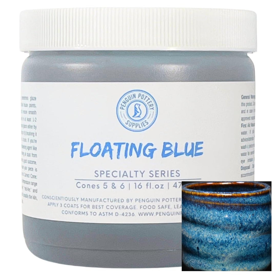 - Specialty Series - Floating Blue - Mid Fire Glaze, High Fire Glaze, Cone 5-6 for Mid Fire Clay, High Fire Clay - Ceramic Glaze Pottery (1 Pint | 16 oz | 473 ml)