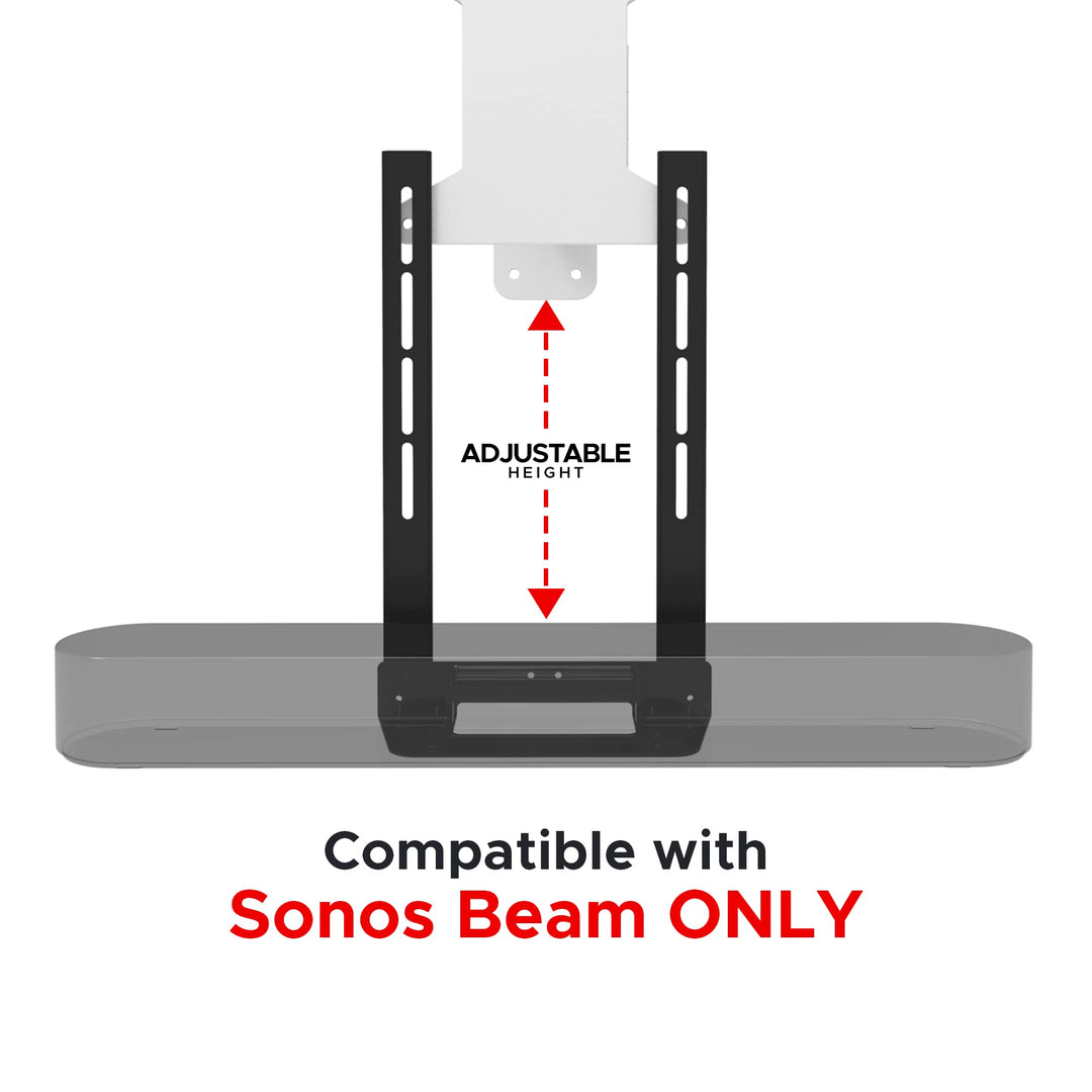 Soundbass Beam TV Mount, Compatible with Generation 1 & 2 Sonos Beam Mounting Bracket for TV, Black, Full Hardware Kit Included, Beam Soundbar