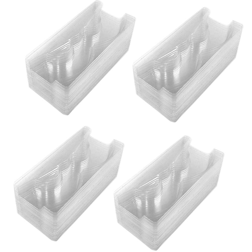 100 Pcs Triangle Clear Mink Lash Trays Holder Plastic Clear Eyelash Trays Transparent Lid Tray for False Eyelash Storage Case Packaging Box Cosmetic Container Lash Case