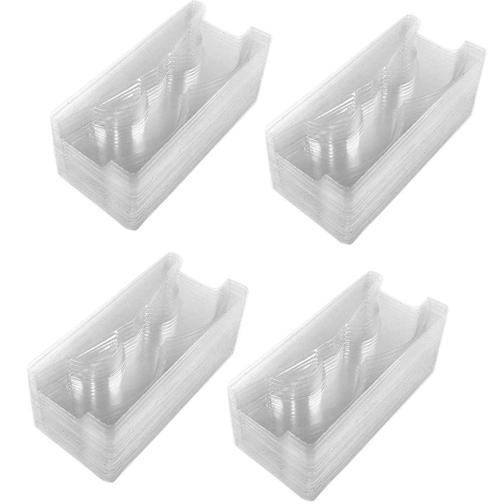100 Pcs Triangle Clear Mink Lash Trays Holder Plastic Clear Eyelash Trays Transparent Lid Tray for False Eyelash Storage Case Packaging Box Cosmetic Container Lash Case