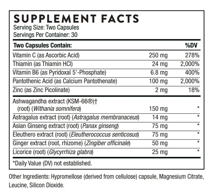 Stress Balance (Formerly Phytisone) - Adrenal Support Supplement with Vitamin C & Ashwagandha - Dairy-Free Health Support* - 60 Capsules - 30 Servings