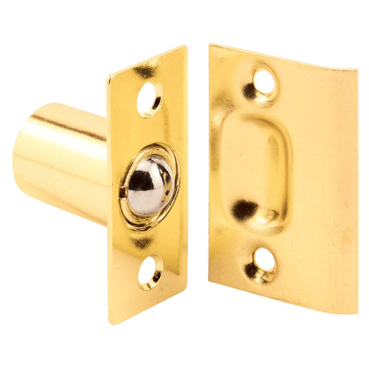 Products U 9132 Ball Catch & Strike, 1 in. x 2-1/4 in, Steel, Brass Plated, Adjustable