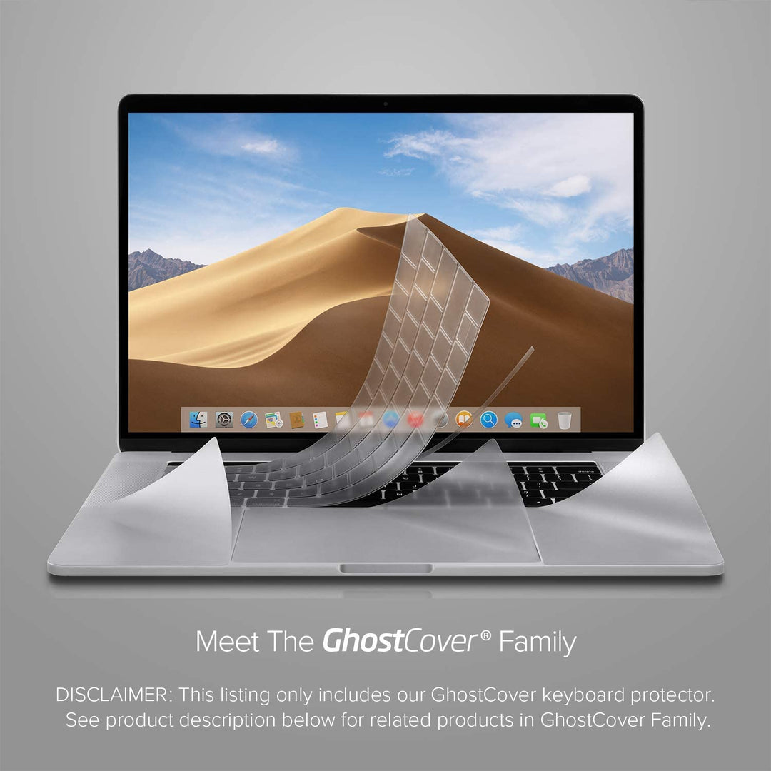 GhostCover® Premium Ultra Thin Keyboard Cover Protector, Compatible with 2021 2022 2023 2024 M1/M2/M3/M4 Pro/Max MacBook Pro 14/16, M2/M3 MacBook Air 13/15, US ANSI Layout, Clear
