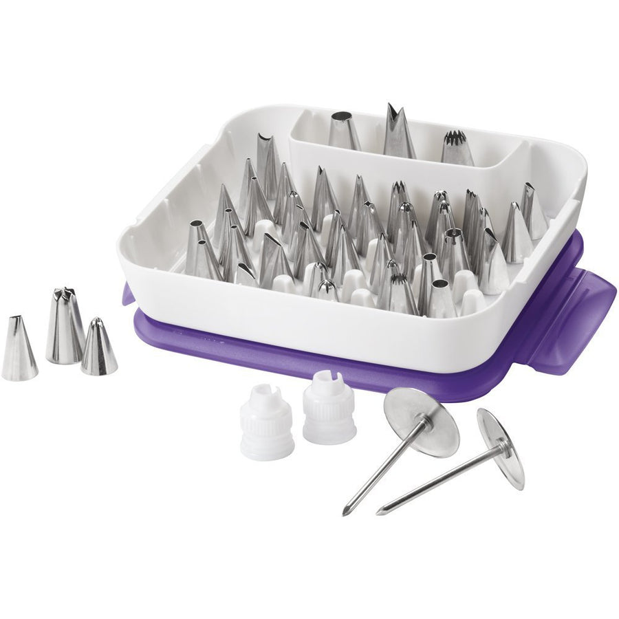 Piping Tip Set for Cake & Cupcake Decorating, 55-Piece with Carrying Case