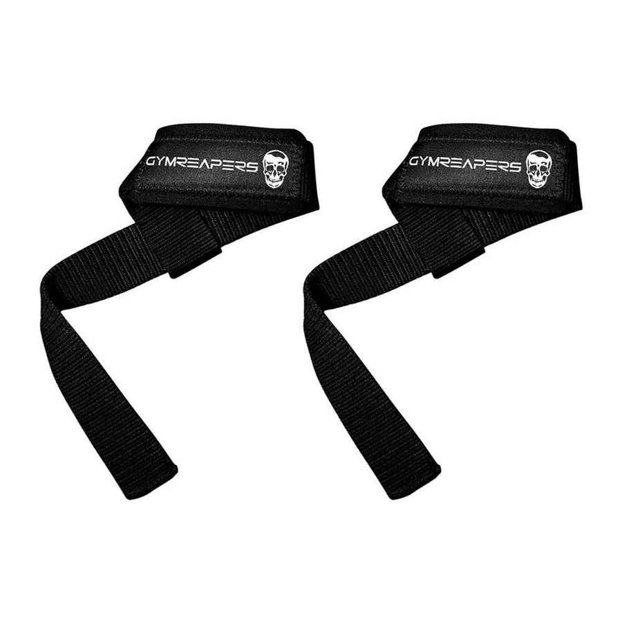 Lifting Wrist Straps for Weightlifting, Bodybuilding, Powerlifting, Strength Training, & Deadlifts - Padded Neoprene with 18 Cotton (Black)